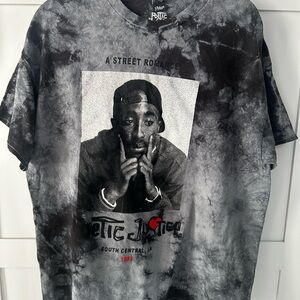 Justice Black and Gray Tie-Dye Tupac Graphic Tee
